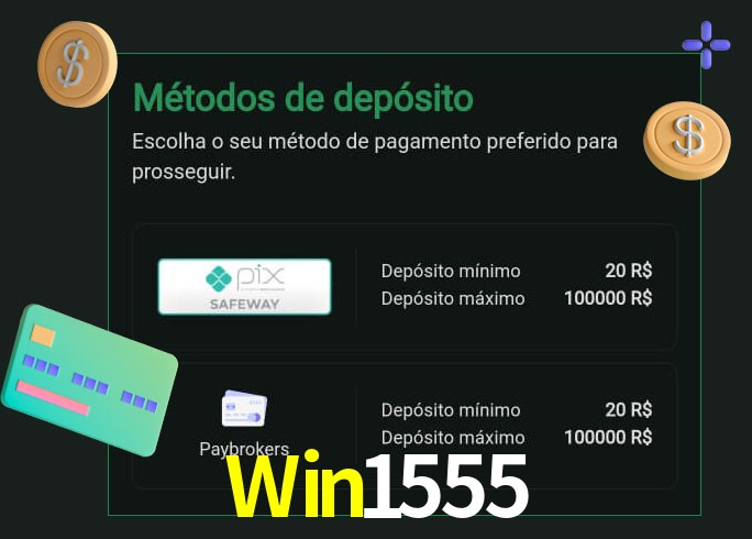 O cassino Win1555 oferece uma grande variedade de métodos de pagamento